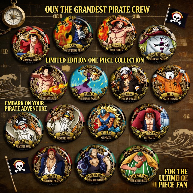 Anime Merchandise Types - ONEPIECE Anime Badge Pin Tipe C