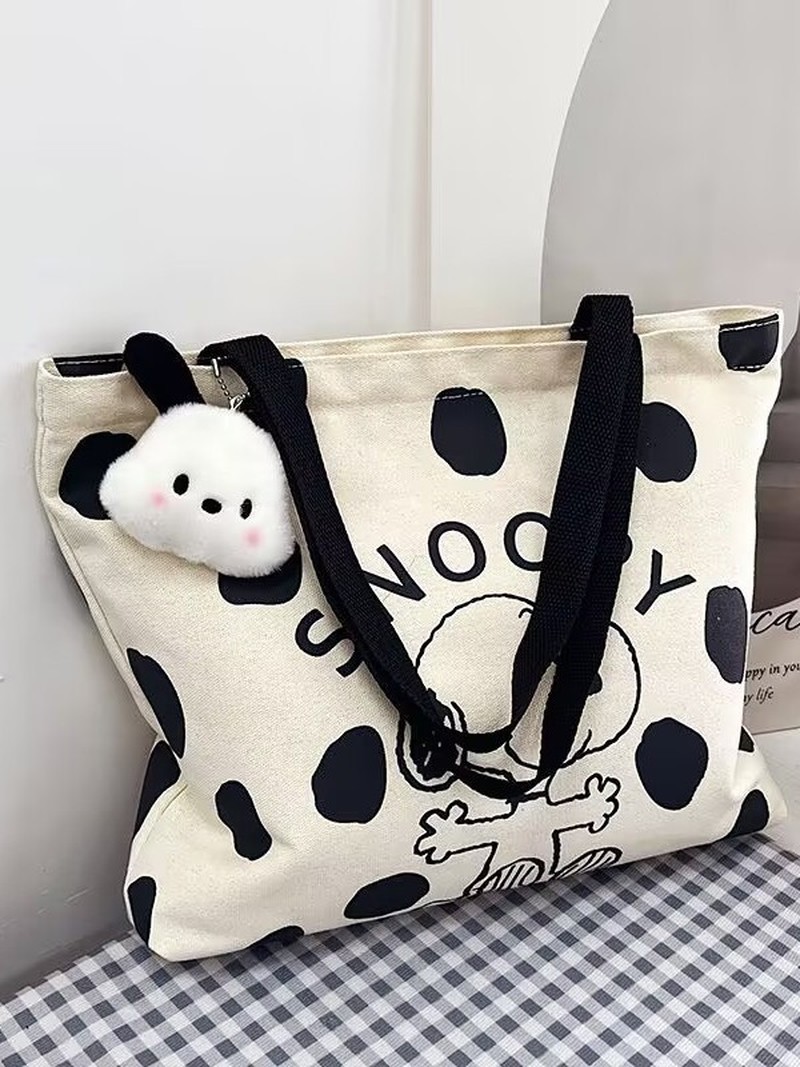 Tas Bahu Kanvas Kartun Snoopy  - Anime Tote Bag ulasan dan harga